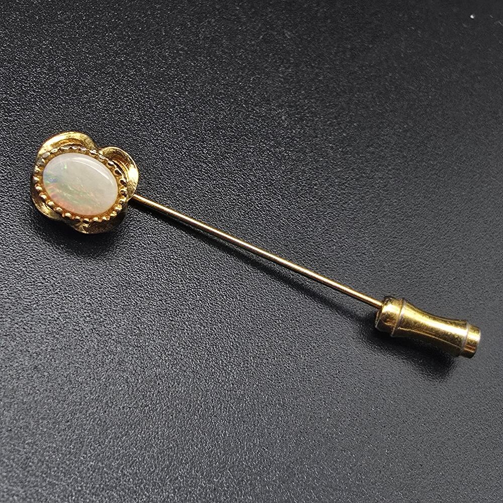 Vintage Faux Opal Stick Pin Gold Tone Hat Pin